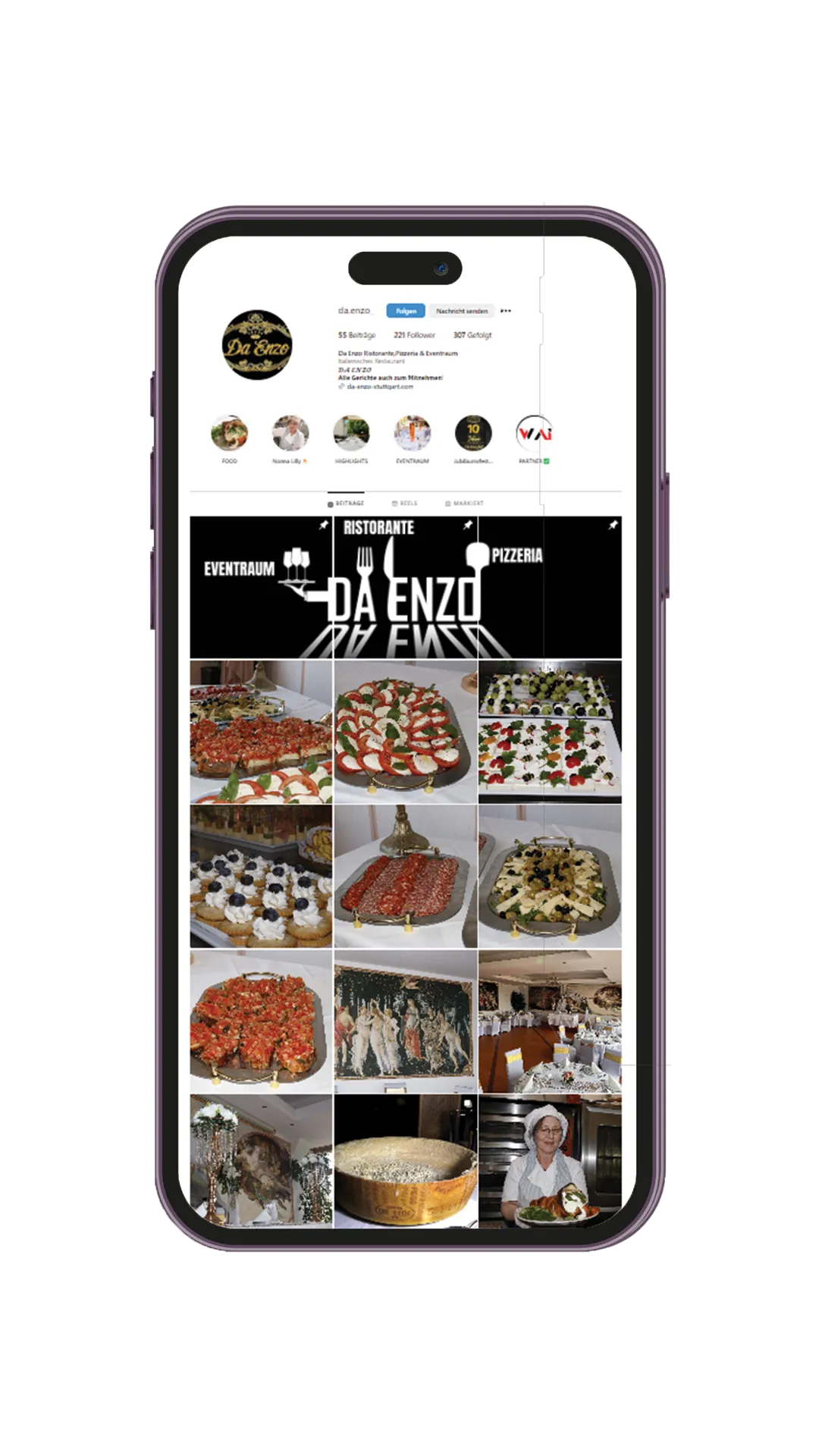 Social Media Marketing für Ristorante Da Enzo: Vielfältige Pizzen und Gerichte