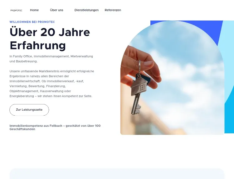 Promotec GmbH Website – Immobilienmanagement